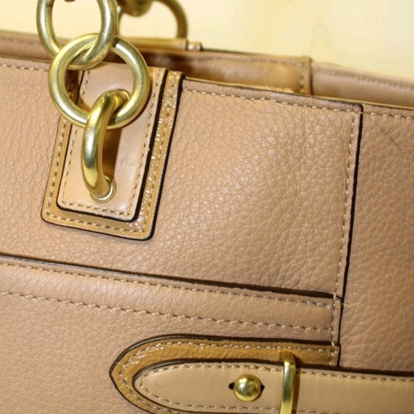 Coach New York Colette Leather Stripe North South Shoulder Tote Bag VINTAGE RARE - Picture 7 of 11